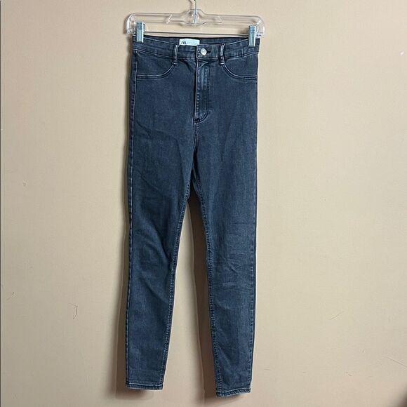 Zara Women’s Size 4 Black Wash Stretchy Jeggings NWOT - Picture 1 of 5
